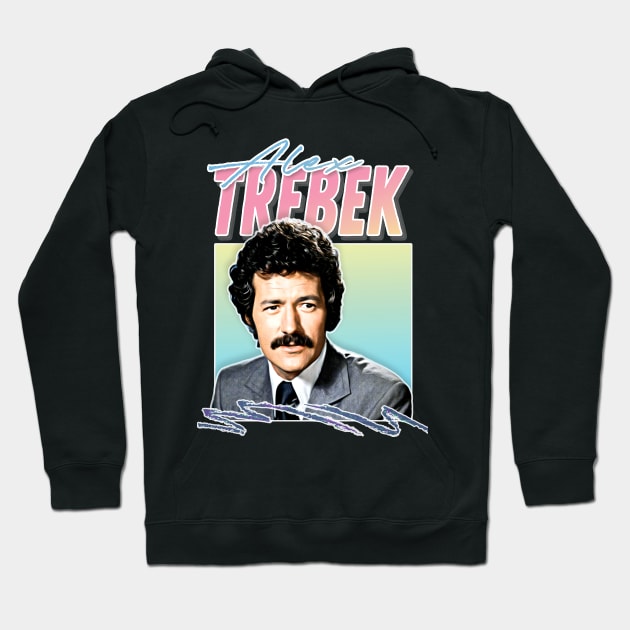 Alex Trebek / Retro Vintage Aesthetic Fan Design Hoodie by DankFutura